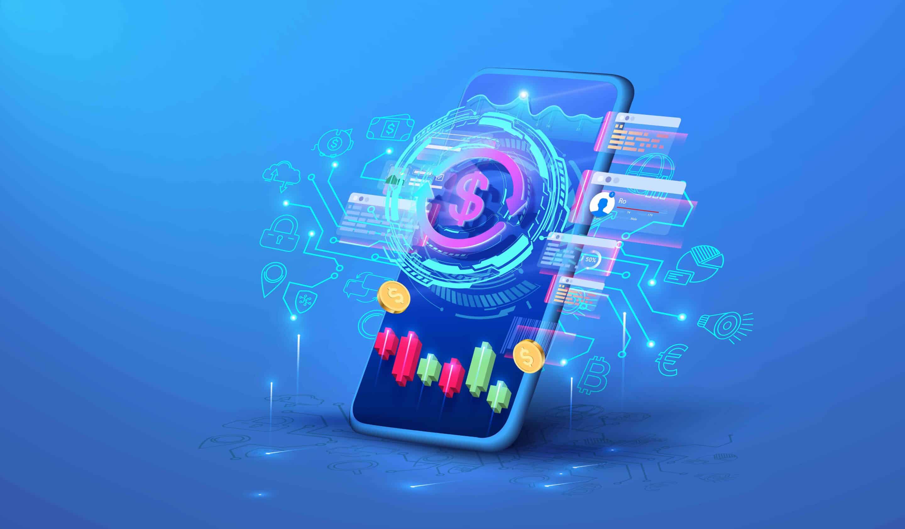 A mobile phone with holographic finance applications 