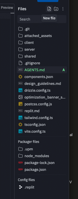 file browser for Replit